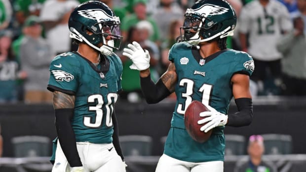Mario Goodrich (No. 31) was waived by the Philadelphia Eagles after he played in four games, starting in one. 